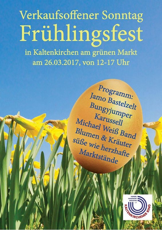 Frühlingsfest 2017 in Kaltenkirchen am 26.03. 2017 von 12-17 Uhr am grünen Markt
