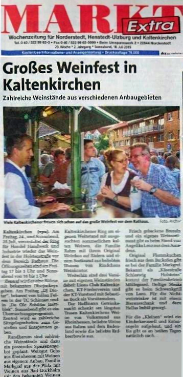 Presse Markt-Extra Ankündigung Weinfest