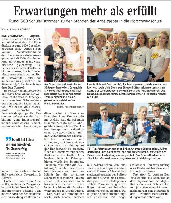 Segeberger Zeitung zur Startermesse 2016