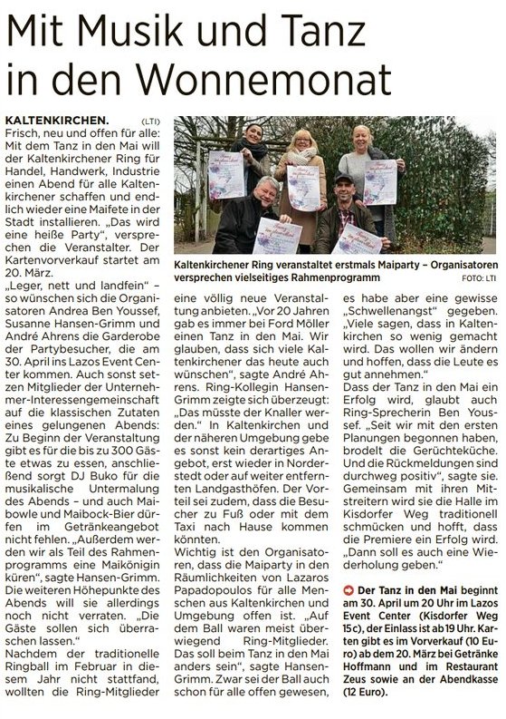 Nordexpress Bericht vom 15. März zum Tanz in den Mai