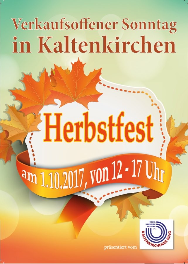 Verkaufsoffener Sonntag in Kaltenkirchen am 1.10.2017 von 12.00 - 17.00 Uhr